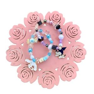 Sanrio Kuromi & Cinnamoroll Decora Beads Kawaii Bracelet Set